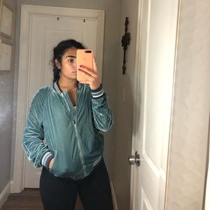 American Eagle Velvet bomber jacket